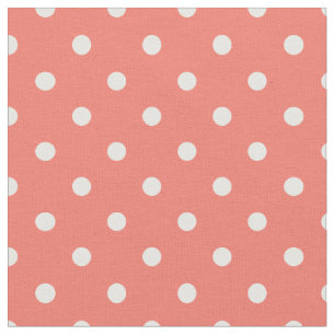 Pfirsich Echo & White Polka Dock Stoff