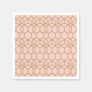Pfirsich Erröten & Gold Moderne Boho Geometrische  Serviette