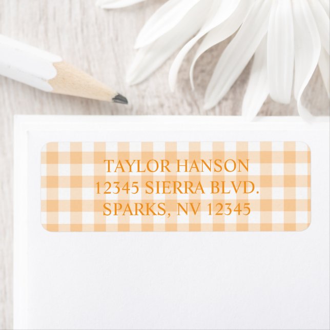 Pfirsich-Farmhaus-Gingham-Karo (Insitu)
