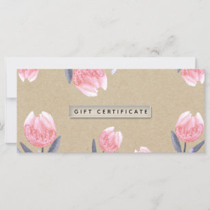 Pfirsich-Feder-Tulpen-Geschenkgutschein
