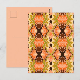 Pfirsich Flaum Boho Shabby Chic Geometrische Abstr Postkarte