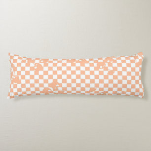 Pfirsich Flaum Kirsch Gingham Muster Seitenschläferkissen