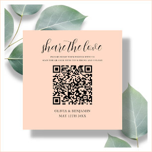 Pfirsich Freigabe der Liebe QR Code Begleitkarte