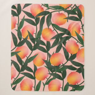 Pfirsich Frucht Rosa Hintergrund Muster. Sherpadecke