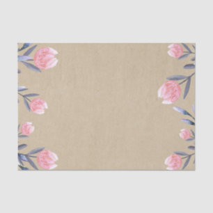 Pfirsich Frühlings-Aquarell-Tulpen-Brautparty Seidenpapier