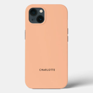 Pfirsich Fuzz einfarbiger Name iPhone 13 Hülle