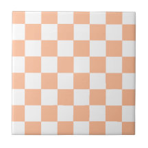 Pfirsich Fuzz Kariertes Gingham-Muster