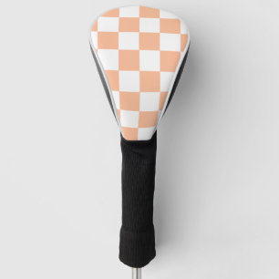 Pfirsich Fuzz kariertes Gingham-Muster Golf Headcover
