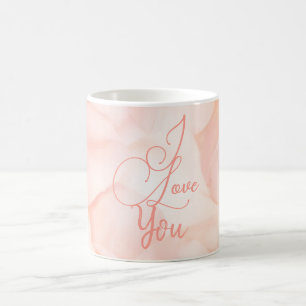 Pfirsich Fuzz Minimalistischer Moderner Rosenblüte Kaffeetasse