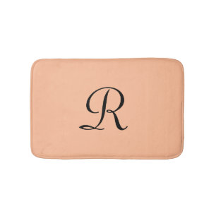 Pfirsich-Fuzz monogrammierter Plüsch-Badematte Badematte