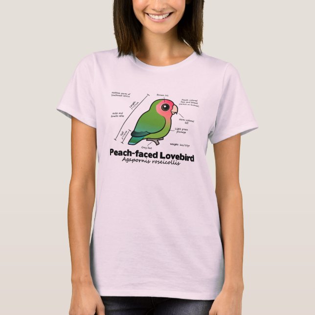 Pfirsich-gesichtige Lovebird-Statistiken T-Shirt (Vorderseite)