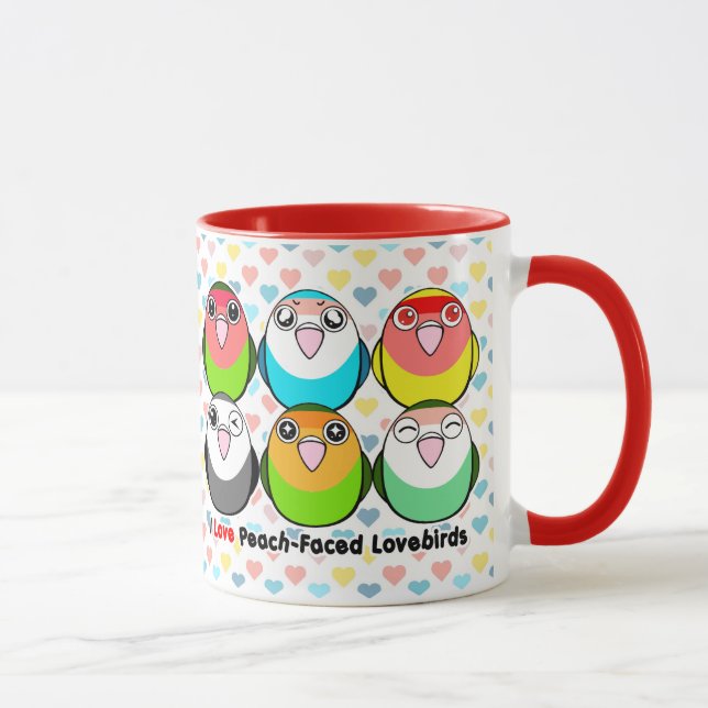 Pfirsich-gesichtige Lovebirds Tasse (Rechts)