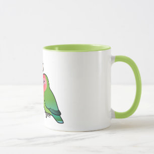 Pfirsich-gesichtiger Lovebird-entzückende Paare Tasse
