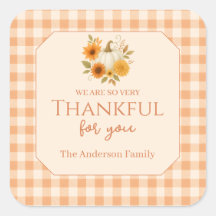 Pfirsich-Gingham-Kürbis-Blumen-Thanksgiving-Essen