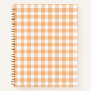 Pfirsich-Gingham-Notizbuch Notizbuch