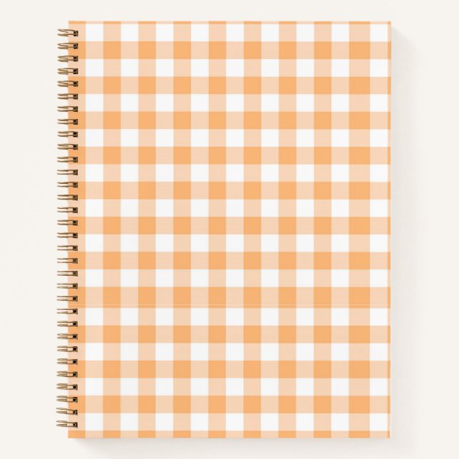 Pfirsich-Gingham-Notizbuch Notizbuch (Vorderseite)