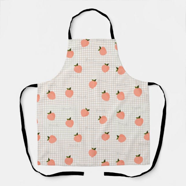 Pfirsich Gingham Schürze (Vorderseite)