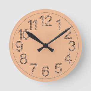 Pfirsich Glückshufeisen Zahlen Wand Runde Wanduhr