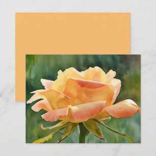 Pfirsich-Gold-Rosen-Blumen-Kunst-Notizkartenset Mitteilungskarte
