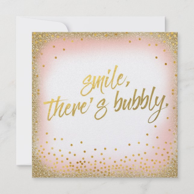 Pfirsich-Goldlächeln dort ist- sprudelnde Einladung (Vorderseite)