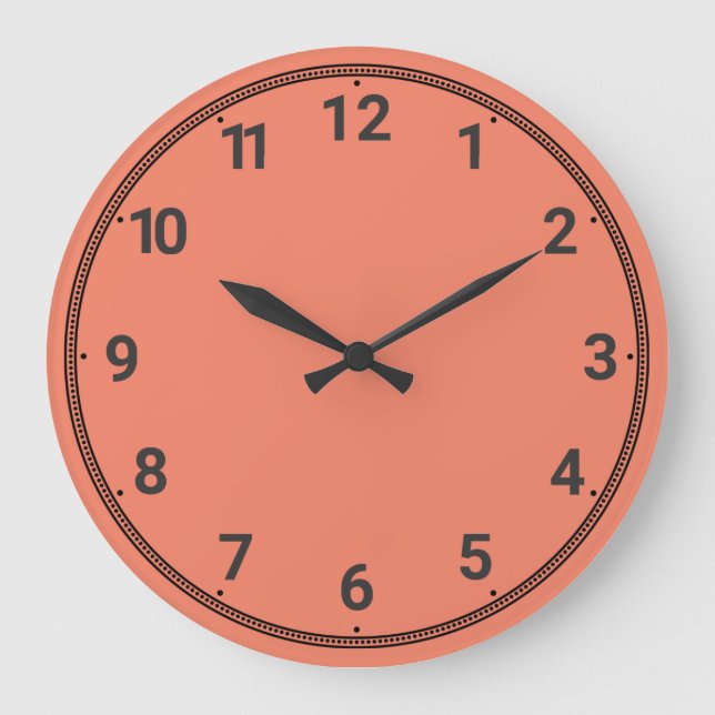Pfirsich Große Wanduhr (Vorderseite)