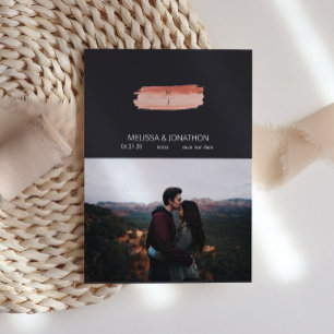 Pfirsich Grün Navy Pastell Bild hinzufügen Termin Save The Date