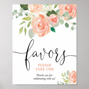 Pfirsich Grünpflanzen Blumen Geschenke bitte nimm  Poster