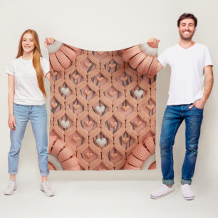 Pfirsich-Häkel-Tiger-Pattern-Wurfdecke – Cozy Fleecedecke