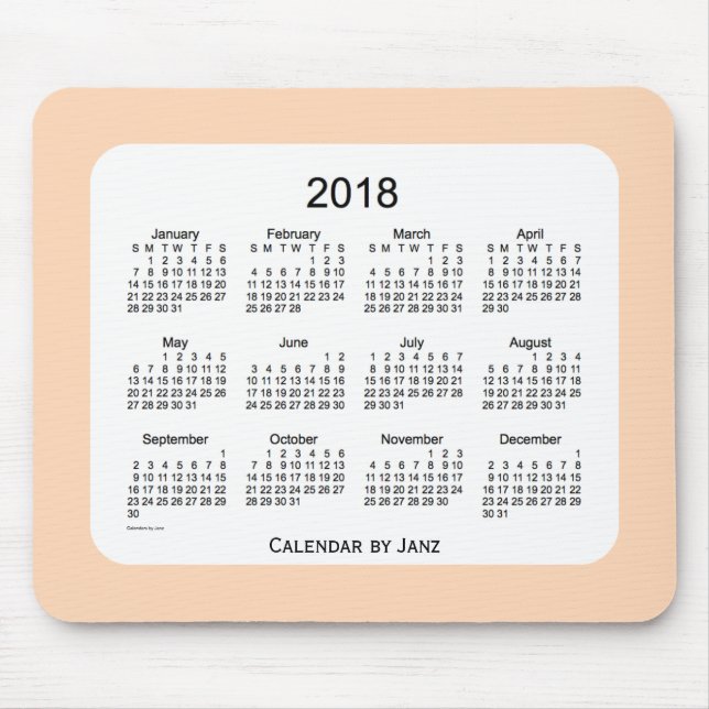 Pfirsich-Hauch-Kalender 2018 durch Janz Mousepad (Vorne)