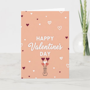 Pfirsich-Herz-Muster-Valentinstagskarte Karte