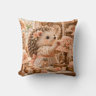 Pfirsich-Igel-Blumenhut-Machstudio Kissen