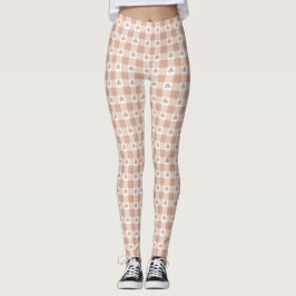 Pfirsich-Kariert-Kleeblatt-Retro-Farbe Leggings