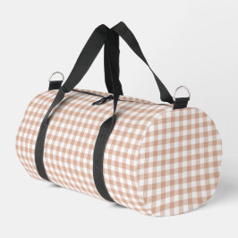 Pfirsich-Karo-Gingham Retro-Farbe Duffle Bag