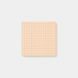 Pfirsich-Karo-Gitternetz-Ästhetik-Büro Post-it Klebezettel