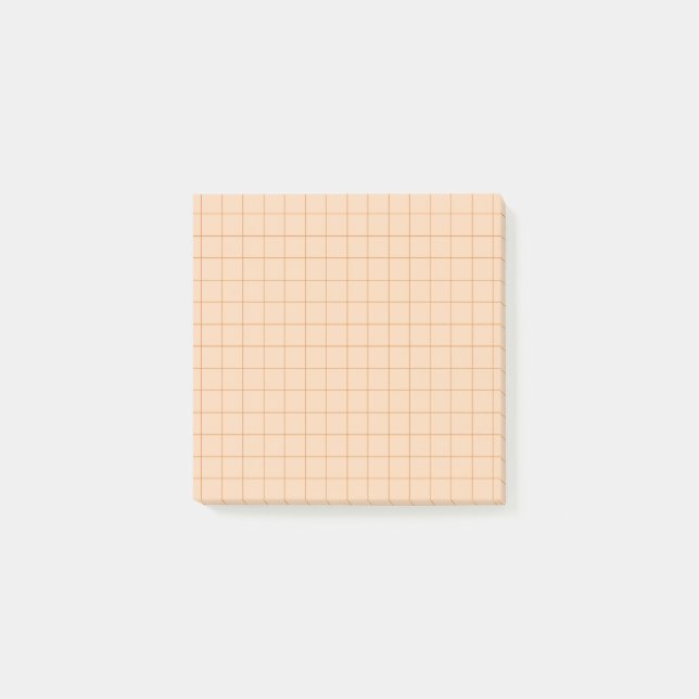 Pfirsich-Karo-Gitternetz-Ästhetik-Büro  Post-it Klebezettel (Vorderseite)