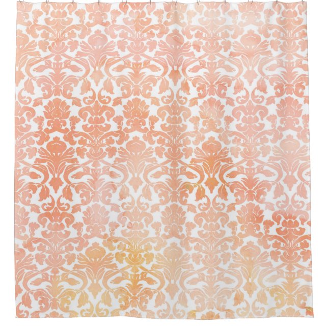 Pfirsich-korallenroter Duschvorhang (Vorderseite)