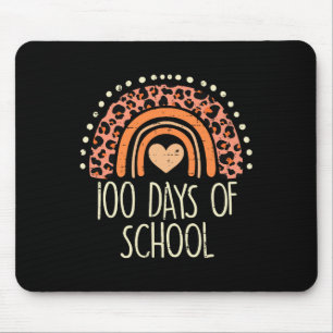 Pfirsich Leopard Regenbogen 100 Tage Schule Süß 10 Mousepad