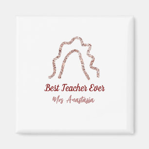 Pfirsich Marron Glitter Regenbogen Lehrerdankbarke Magnet
