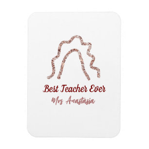 Pfirsich-Marron-Glitter-Regenbogen-Lehrerdankeschö Magnet