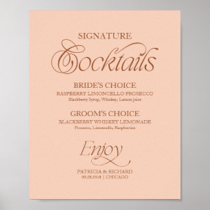 Pfirsich-Minimalist-Signature-Cocktails-Hochzeitss Poster