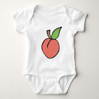 Pfirsich mit grünem Blatt Muster Baby Strampler
