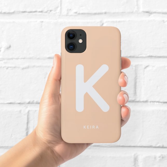 Pfirsich-Monogramm-Handyhülle Case-Mate iPhone Hülle (Von Creator hochgeladen)