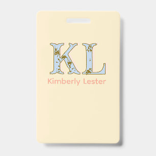 Pfirsich-Monogramm-Name-Buchstabe vintage fett Pas Ausweis