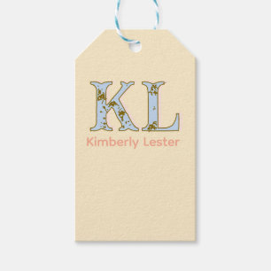 Pfirsich-Monogramm-Name-Buchstabe vintage fett Pas Geschenkanhänger