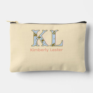 Pfirsich-Monogramm-Name-Buchstabe vintage fett Pas Zubehörtasche