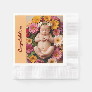 pfirsich neue Baby Gratulationen Paper Napkin Serviette