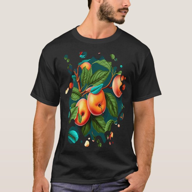 Pfirsich Obst  Gartenarbeit Gemüse Niedlich Männer T-Shirt (Vorderseite)