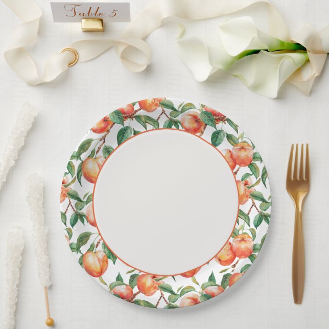 Pfirsich Obst Junggesellinnenabschied Pappteller (Hochzeit)