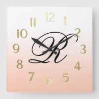 Pfirsich Ombre über jede Farbe mit Monogramm