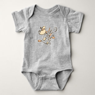 Pfirsich Orange Baby Liebe Strampler